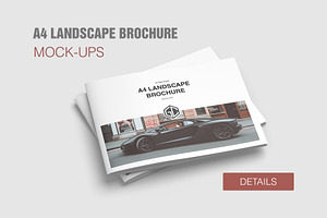 A4 Landscape Brochure Mockup, a Books & Magazine Mockup by graphiccrew