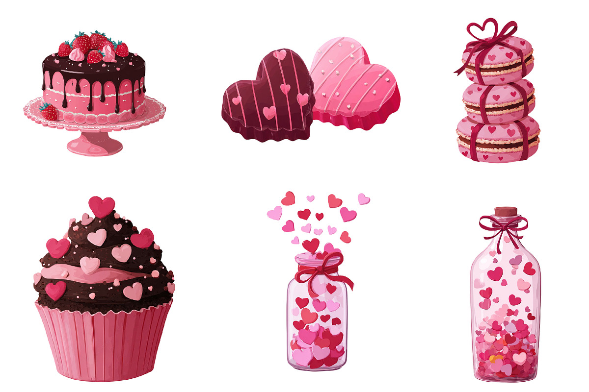 Watercolor Valentine's Day Clipart, an Illustration by CreationArt (Photo 5 of 5)