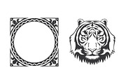 Tiger Vector + frame, an Illustration by weervector (Thumbnail 3 of 3)