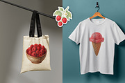 Raspberry Clipart & Patterns Bundle, a Food Illustration by MuzaArtStudio (Thumbnail 6 of 14)