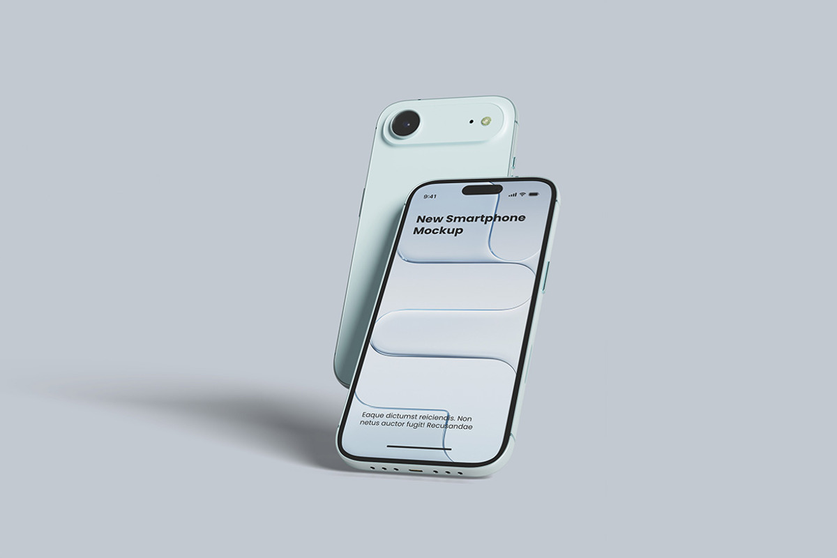 Clean iPhone 17 Air Mockup, an iPhone Mockup by My Code Std (Photo 2 of 6)
