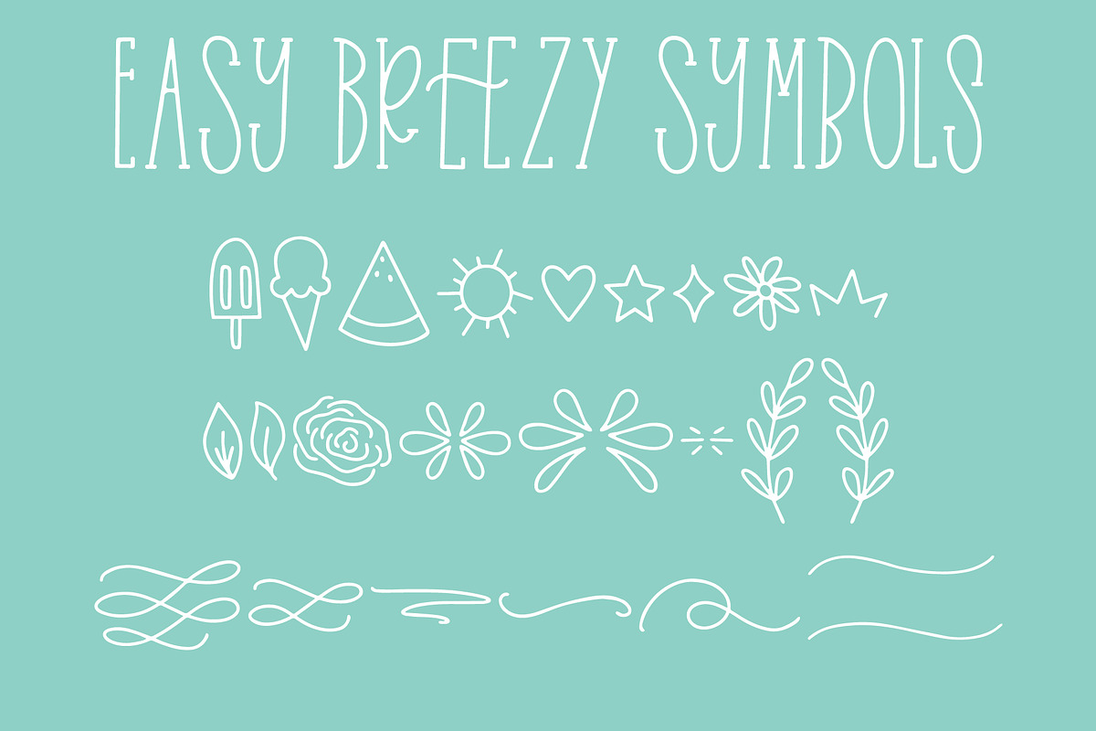 Easy Breezy Trio, Sans Serif Doodle, a Sans Serif Font by Jordyn Alison Designs (Photo 15 of 15)