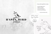 Bird Logo -Sketchy Artistic style 1, a Branding & Logo Template by Whimsical Logoshop (Thumbnail 1 of 2)