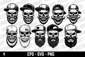 Hipster skull mascot