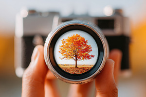 Autumn Tree Through Camera Lens, an Abstract Photo by AlyaAnd