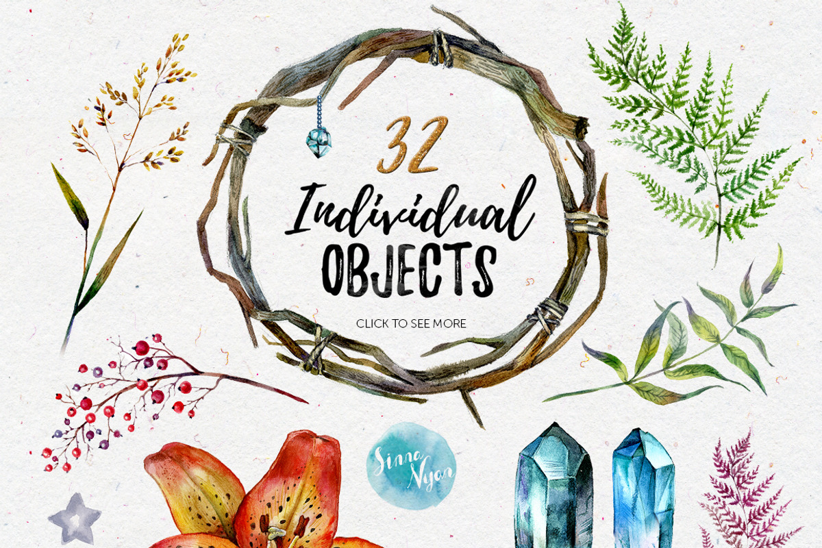 Enchanted Woods Watercolor Mega Pack, a Decorative Illustration by Inna Sinano (Photo 2 of 8)