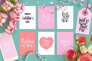 Valentine's Day Lettering And Cards