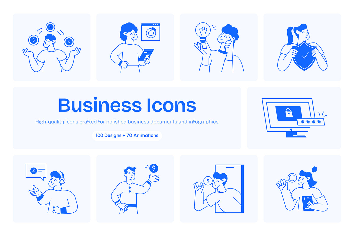Business Icons Bundle, an Outline Icon by Vectors Market (Photo 1 of 9)