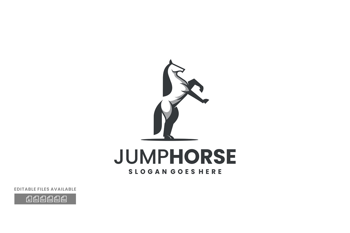 Jump Horse Line Art logo, a Branding & Logo Template by ivan_artnivora