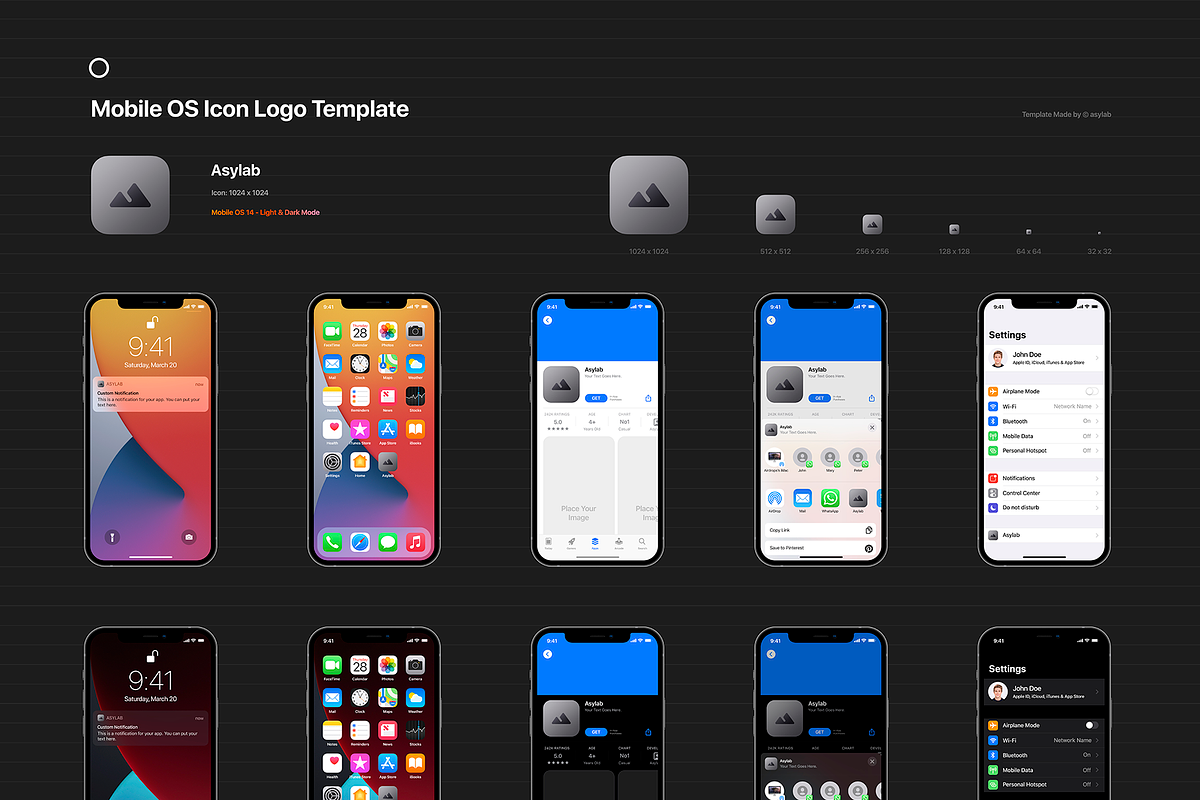 Mobile OS Icon Template Mockup - PSD, an iPhone Mockup by Asylab (Photo 8 of 34)