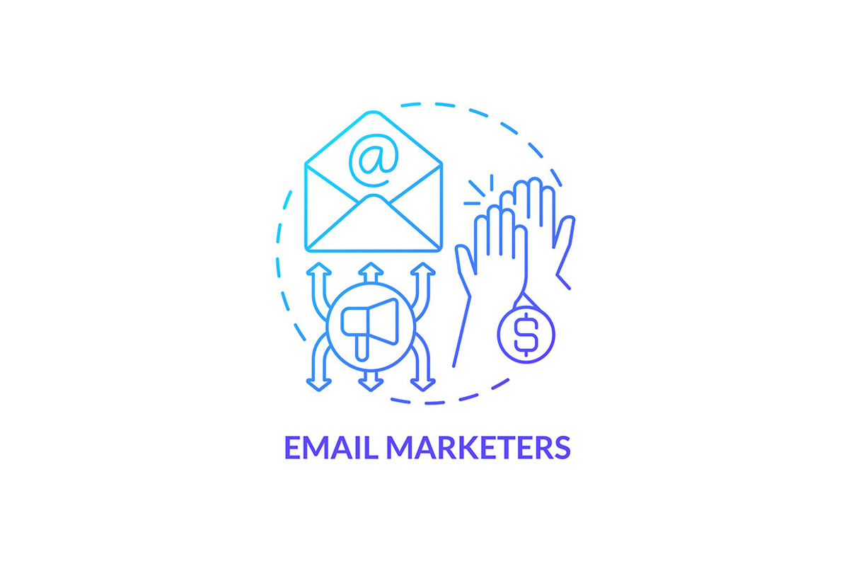Email marketers blue gradient, an Icon by IMG Visuals