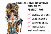 Watercolor Quirky Girl Clipart Bundl, an Illustration by Libby Wishes (Thumbnail 6 of 6)
