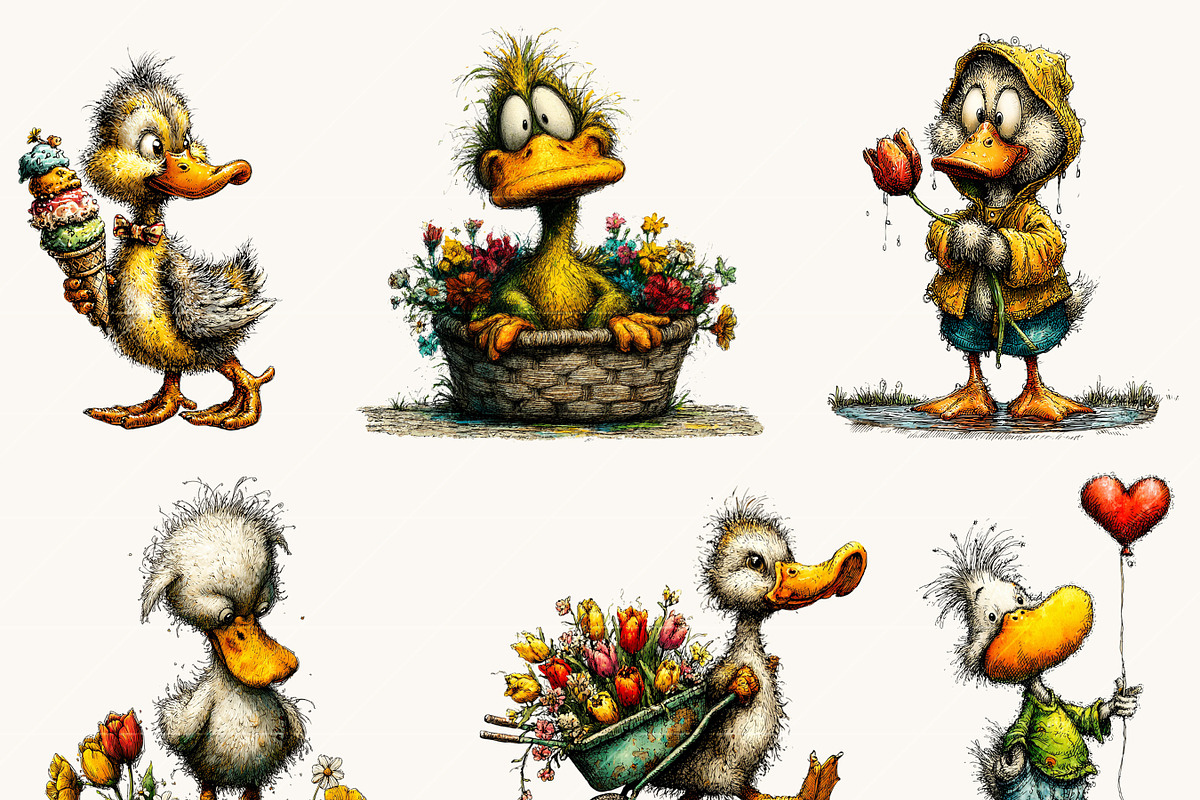 Cute Quirky Funny Duck Clipart, an Animal Illustration by Design Scotch (Photo 4 of 7)