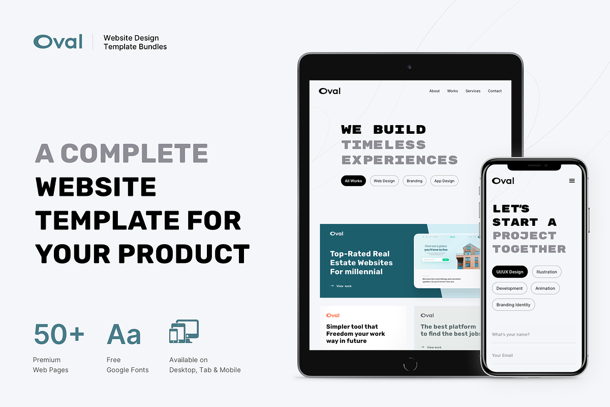 Oval Landing Page Template Bundles, a Landing Page Template by Designspace (Photo 2 of 5)