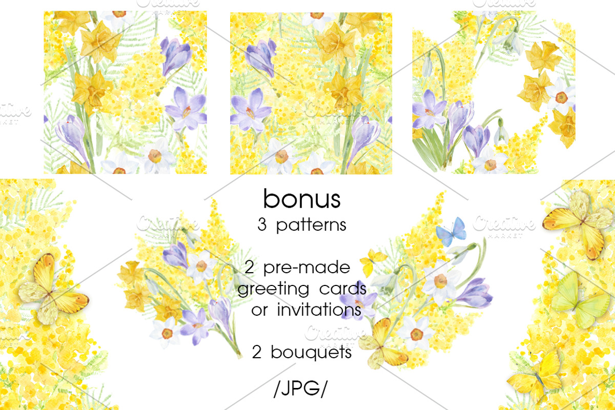 Mimosa. Watercolor collection., a Decorative Illustration by maritime_m (Photo 6 of 6)