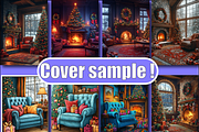Christmas Home Interior Coloring, an Animal Illustration by Printable Design Store (Thumbnail 3 of 3)