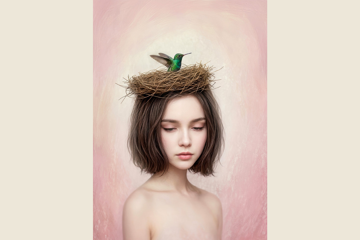 Surreal Bird Nest Portrait, a Person Illustration by StockVerse Creative (Photo 3 of 4)