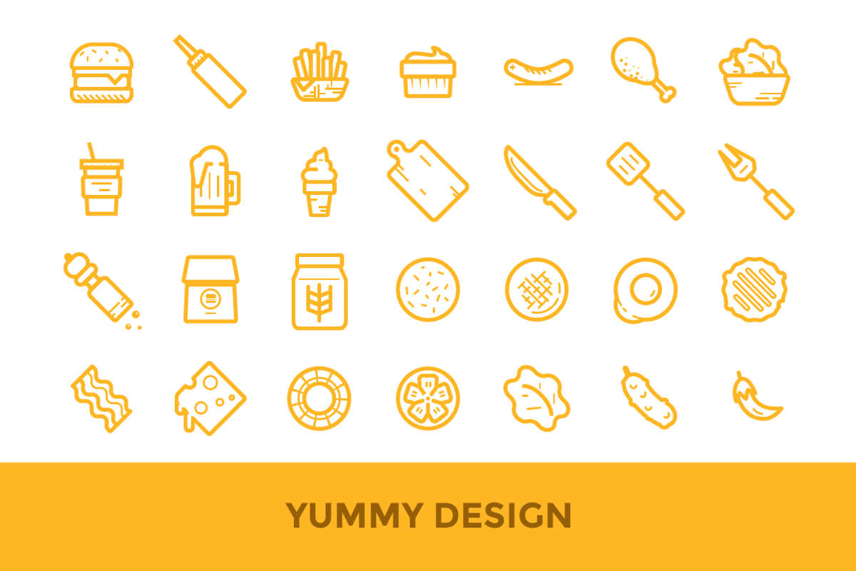Burger Shop Icons / Illustrations, an Outline Icon by Sarunw (Photo 4 of 4)
