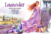 Lavender watercolor clipart, an Object Illustration by AkvarelRiver (Thumbnail 1 of 8)