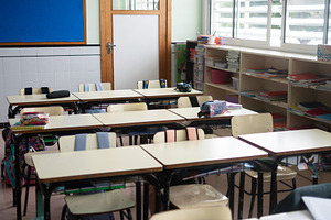 Empty elementary school classroom, a School & Education Photo by etorres69