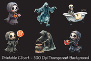 Halloween Funny Reaper Clipart, an Illustration by RobertsArt (Thumbnail 2 of 7)