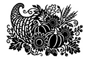 Elegant Floral Pumpkin Cornucopia, an Object Graphic by Gfx_Store (Thumbnail 5 of 16)