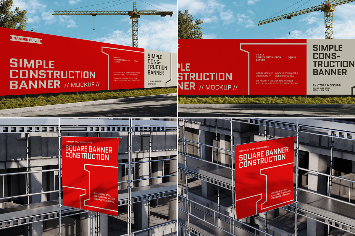 40 Construction Banner Mockup Bundle, a Mockup by Vitora Mockup (Photo 7 of 12)