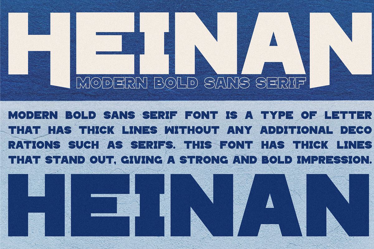 Heinan - Modern Bold Sans Serif, a Sans Serif Font by MaikoHatta (Photo 2 of 9)