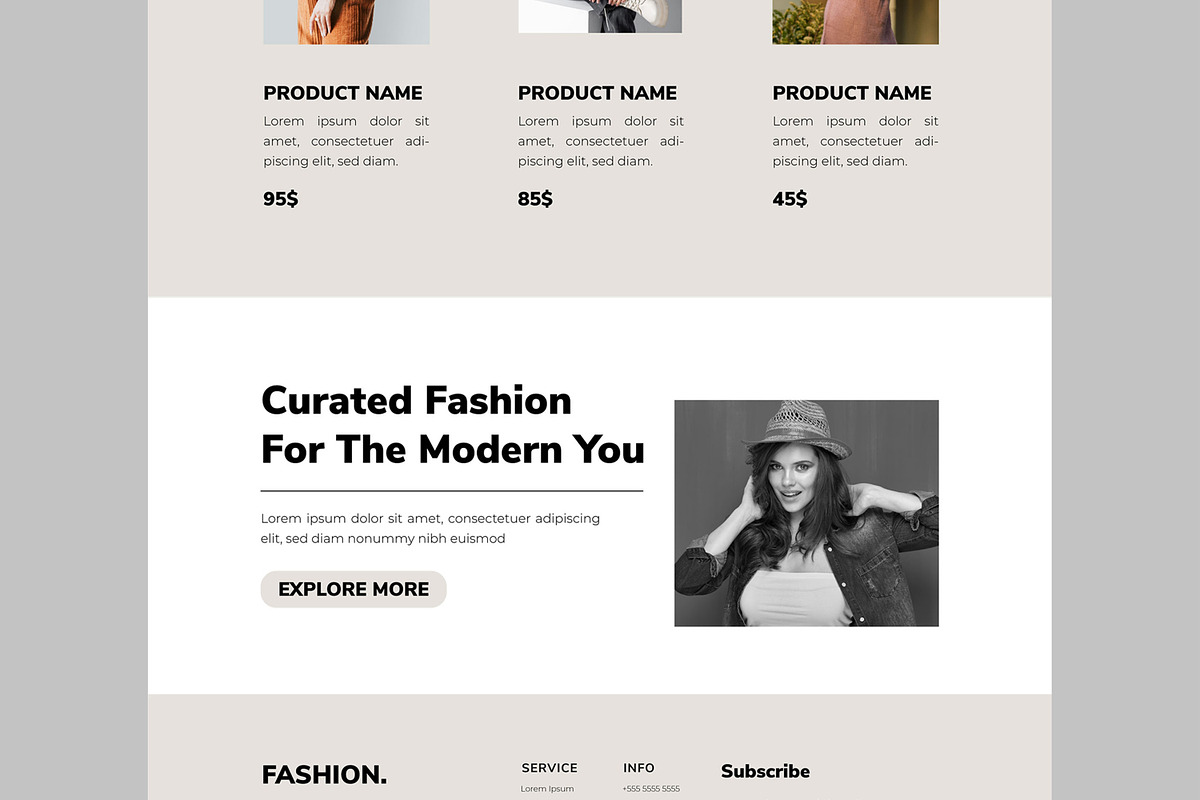 Fashion Landing Page Template, an UI Kit Template by CreativeShaper (Photo 5 of 6)
