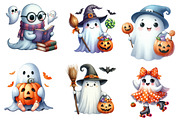 Chibi Ghost, Cute ghost Clipart, an Illustration by CreationArt (Thumbnail 4 of 5)