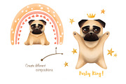 Big collection of cute pugs, an Animal Illustration by YuNa (Thumbnail 7 of 8)