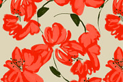 Red big blooms garden flowers, a Pattern Graphic by Nocito Design (Thumbnail 2 of 5)