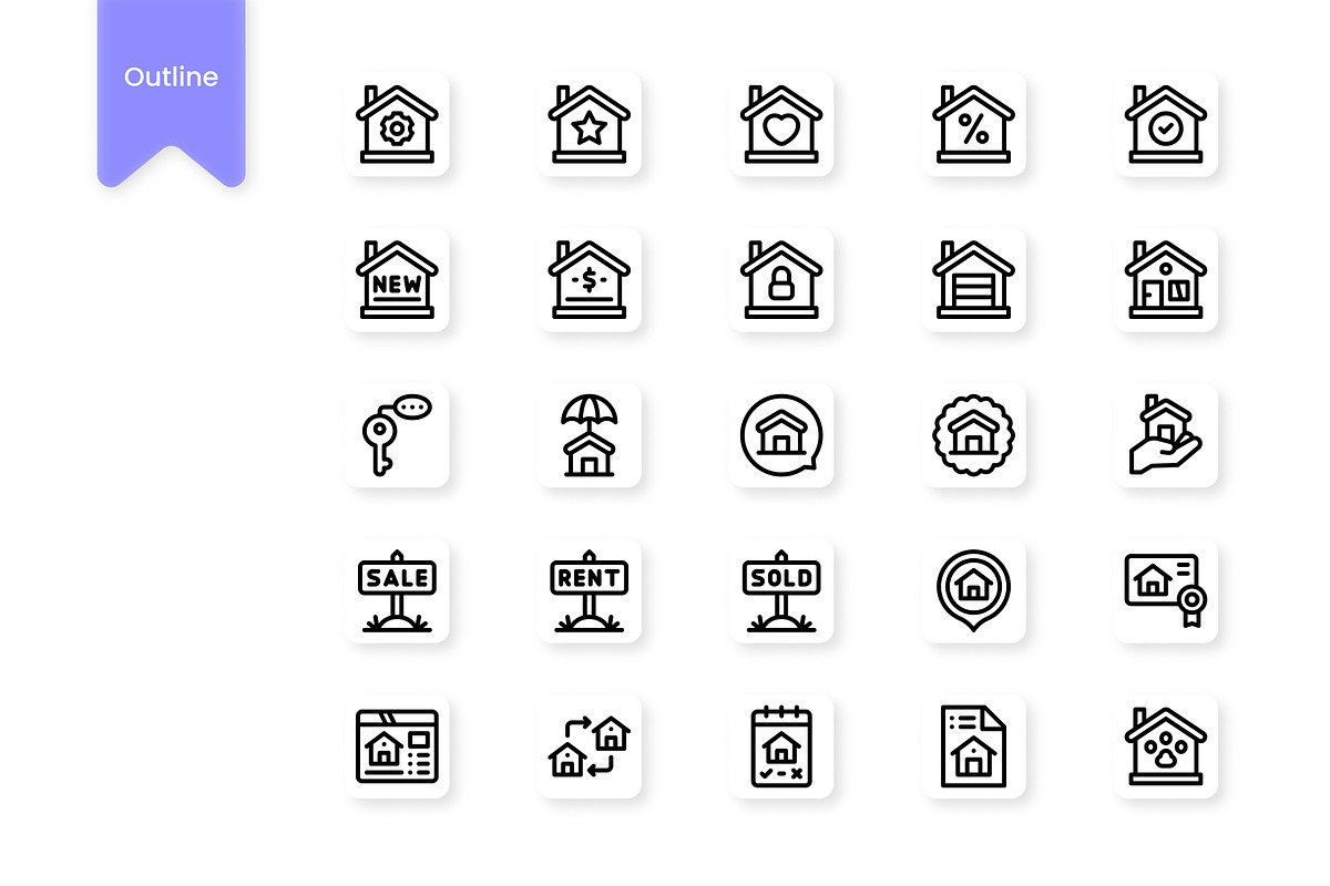 Real Estate Icons, a Duotone Icon by HacaStudio (Photo 2 of 3)