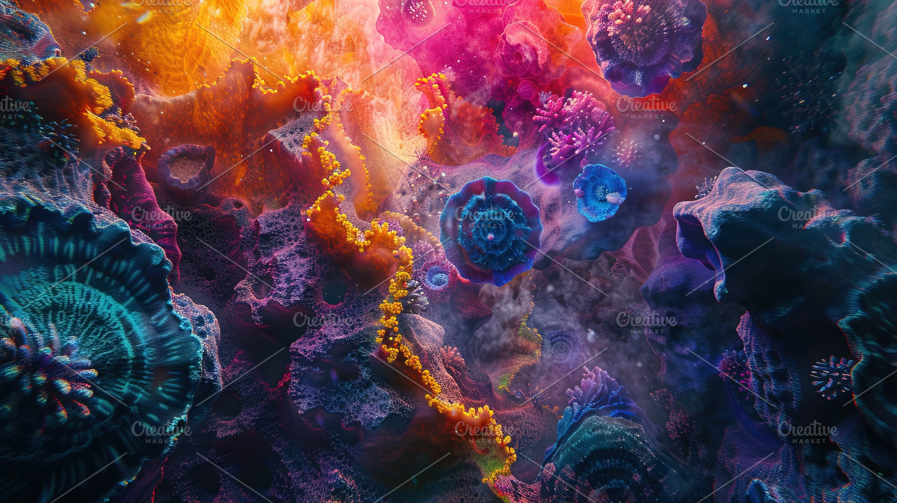 Vibrant Abstract Underwater Scene, a Nature Photo by Ales Munt