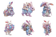 Rabbit Watercolor Clipart, a Seasonal Illustration by CreationArt (Thumbnail 3 of 5)