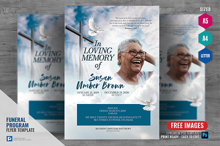 Funeral and Internment Program Flyer, a Flyer Template by PSDPixel