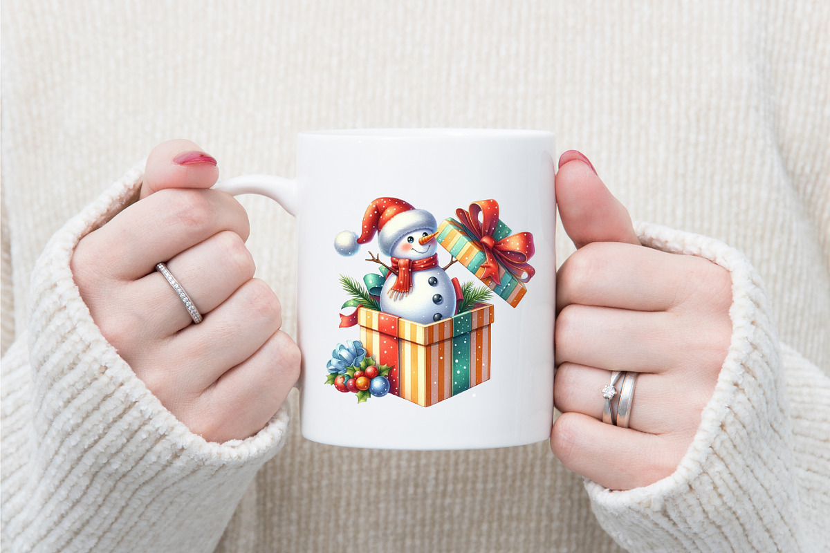 Peeking Christmas Snowman Png, an Illustration by designcity5 (Photo 4 of 5)