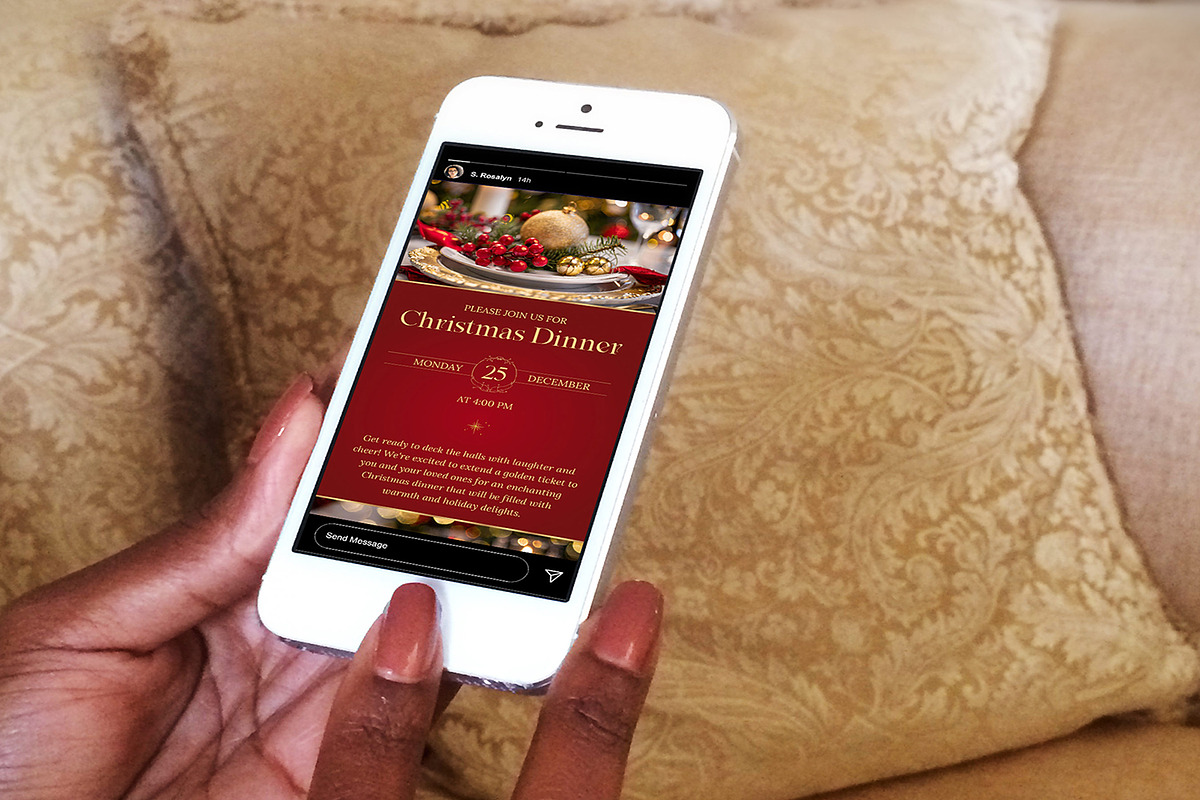 Christmas Dinner Digital Invitation, a Social Media Template by Godserv Designs (Photo 7 of 11)