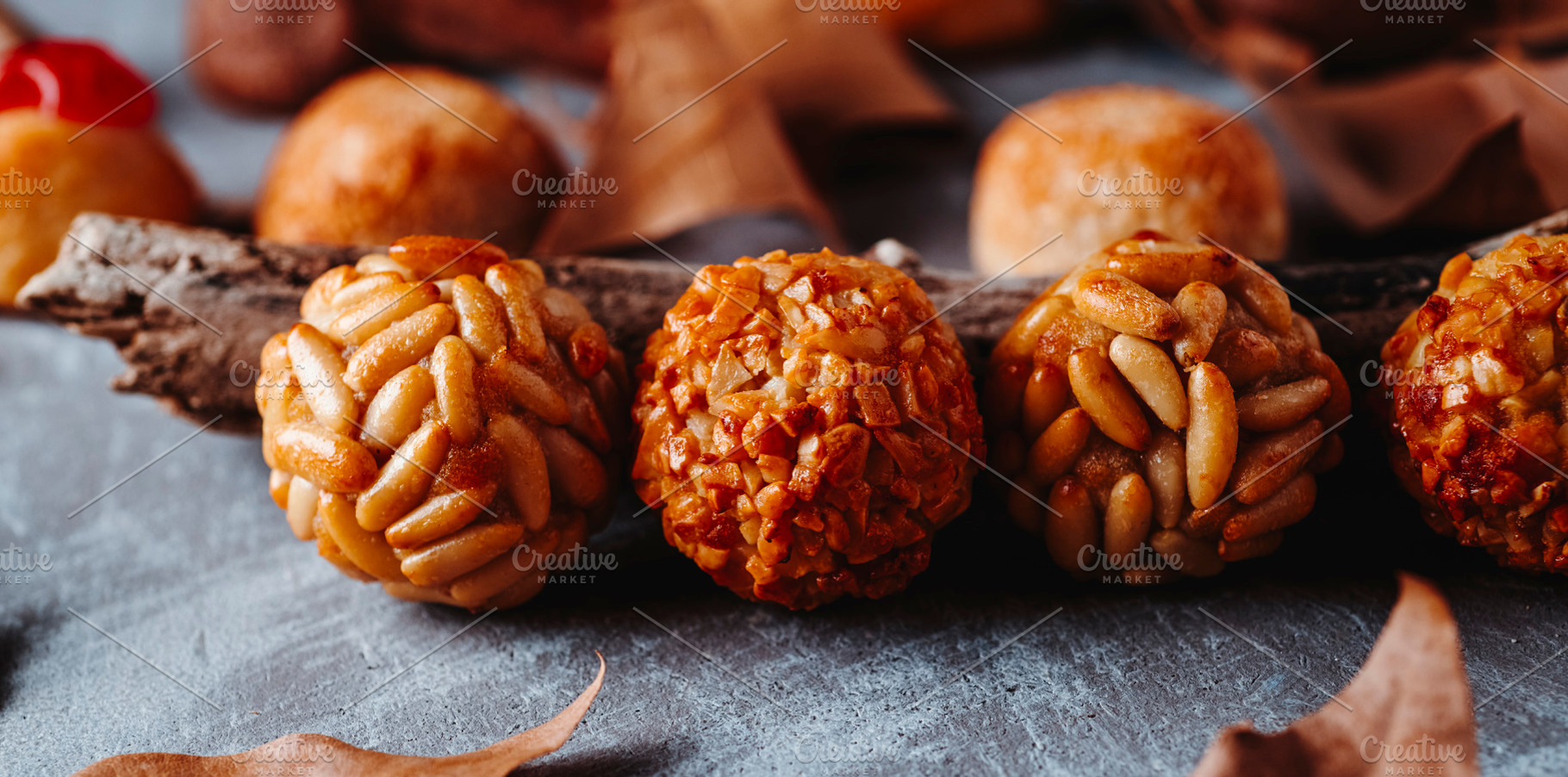 colorful Catalan panellets for All Saints Day, a Photo by Nito