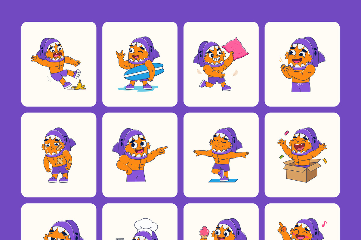 85 Shark Vector Icons Bundle, an Emoji Icon by Creative Stall (Photo 10 of 11)