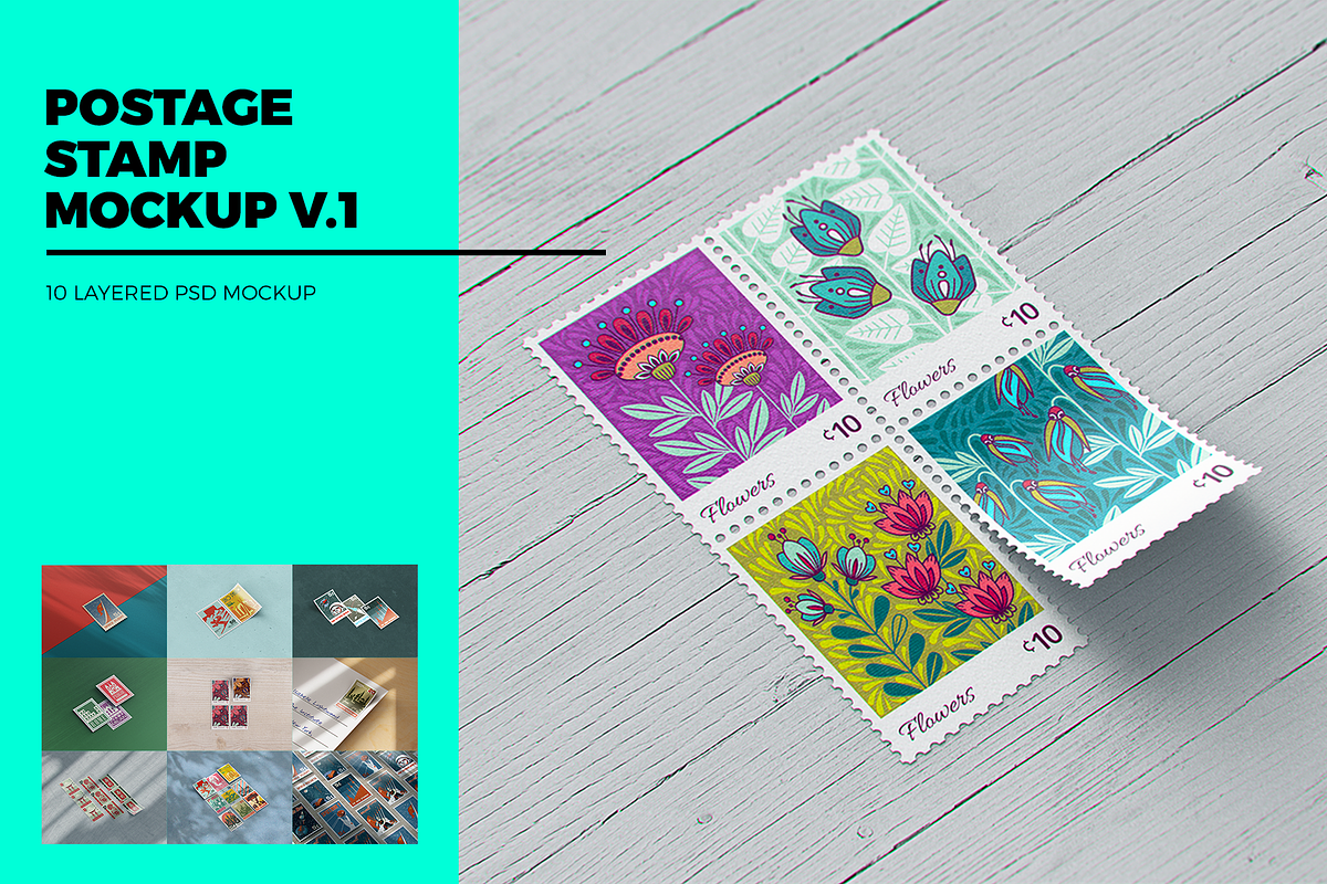 Postage Stamp MockUp v1, a Product Mockup by coloformia (Photo 1 of 13)