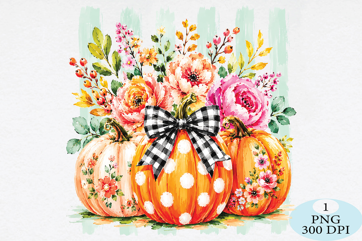 Fall Pumpkin Striped PNG, a Seasonal Illustration by Daily.Designs (Photo 1 of 5)
