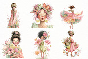 Whimsical summer girl clipart, an Illustration by Designworld (Thumbnail 2 of 7)