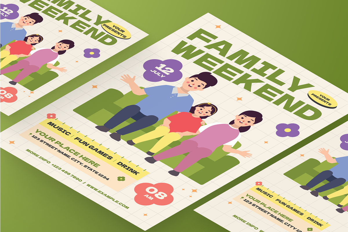 Family Weekend Event Flyer Set, a Flyer Template by Annora Studio (Photo 6 of 6)