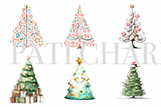 Funny Christmas Tree Clipart Set, a Decorative Illustration by Pati Charm Studio (Thumbnail 2 of 8)