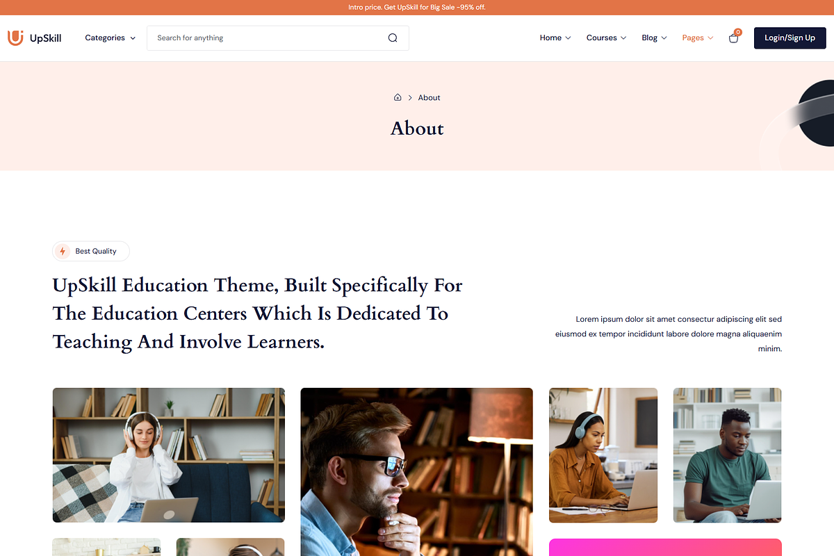 Education Online Courses LMS, a WordPress Template by Design Spade (Photo 7 of 12)
