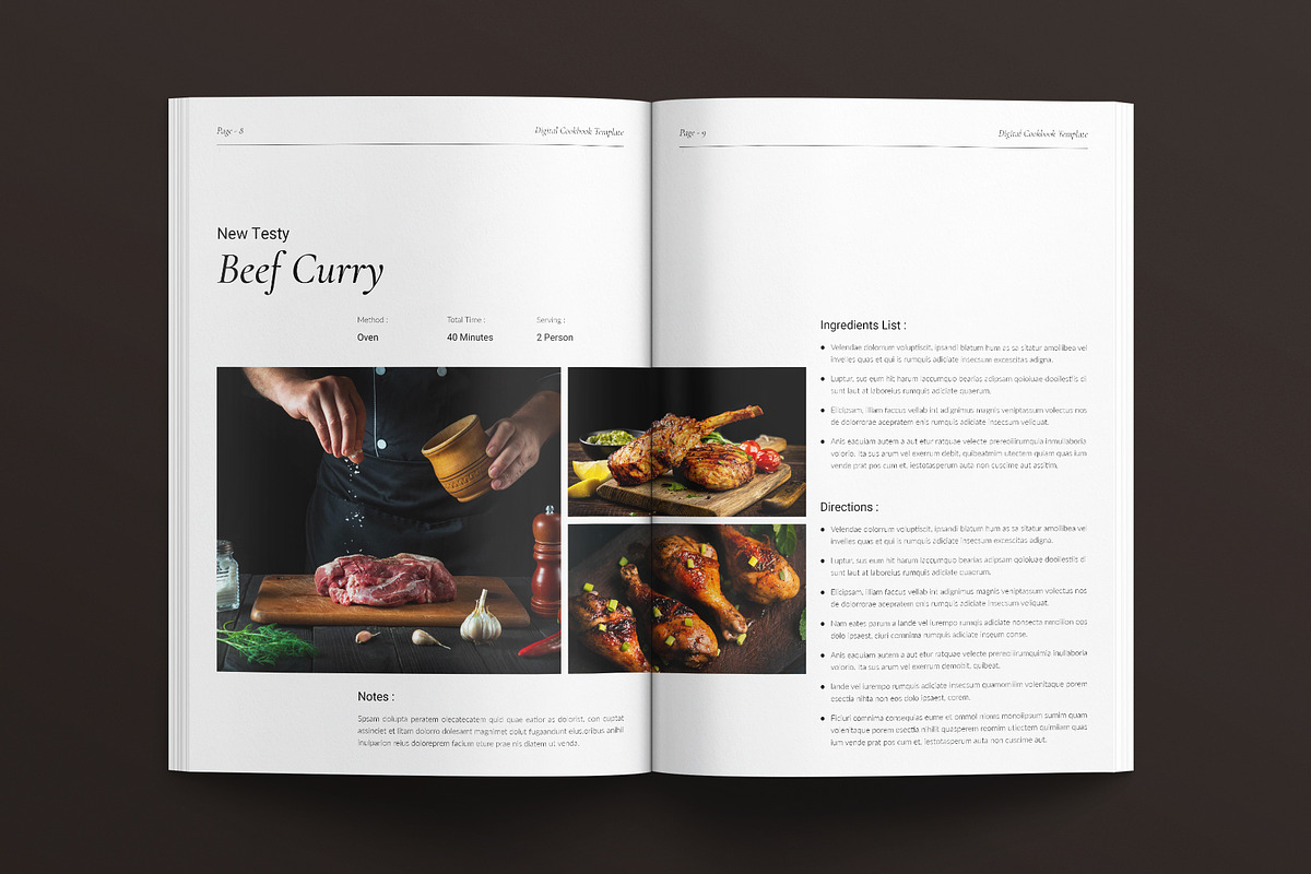 Digital Cook Book Template, a Brochure Template by E-Type (Photo 4 of 7)