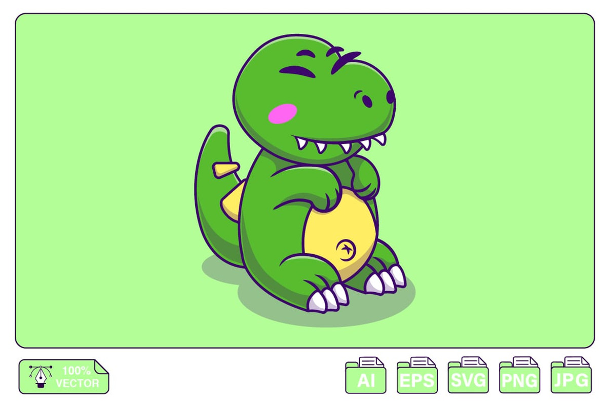 Cute Dinosaurus Sitting Cartoon, an Animal Illustration by Artstorystudio (Photo 1 of 3)