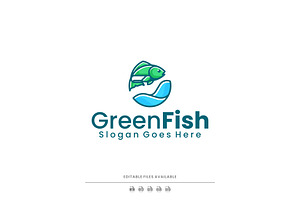 Mascot Green Fish Logo Design, a Branding & Logo Template by Artnivora.Std