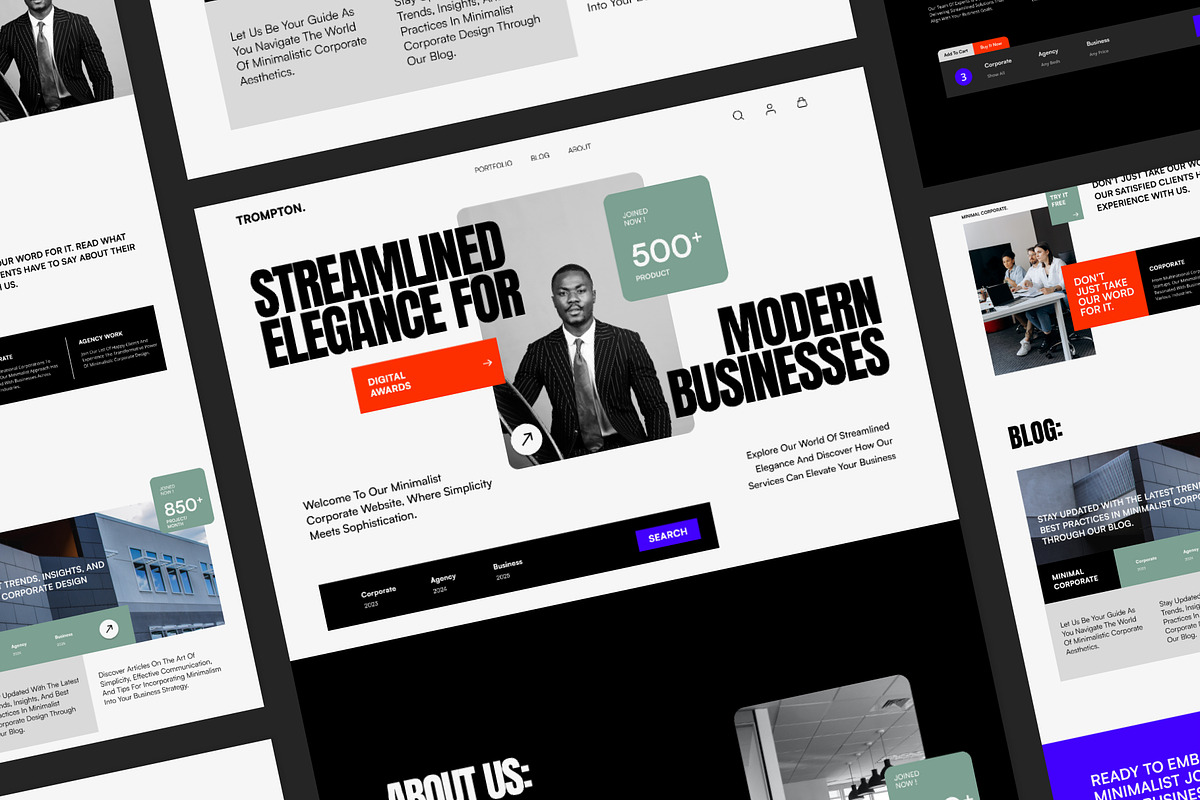 Trompton - Landing Page UI Kit, an UI Kit Template by Dirtytemp Studio (Photo 6 of 6)